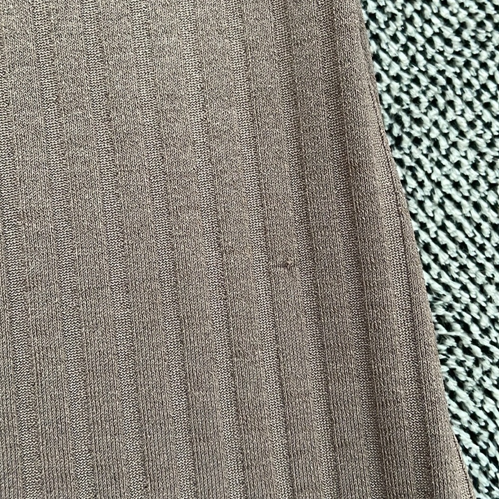 Zara Taupe Ribbed Long-Sleeve Midi Dress - Picture 4 of 4